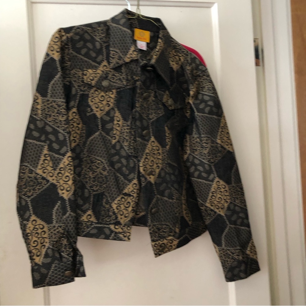 Ruby Road gold metallic and black jacket.
